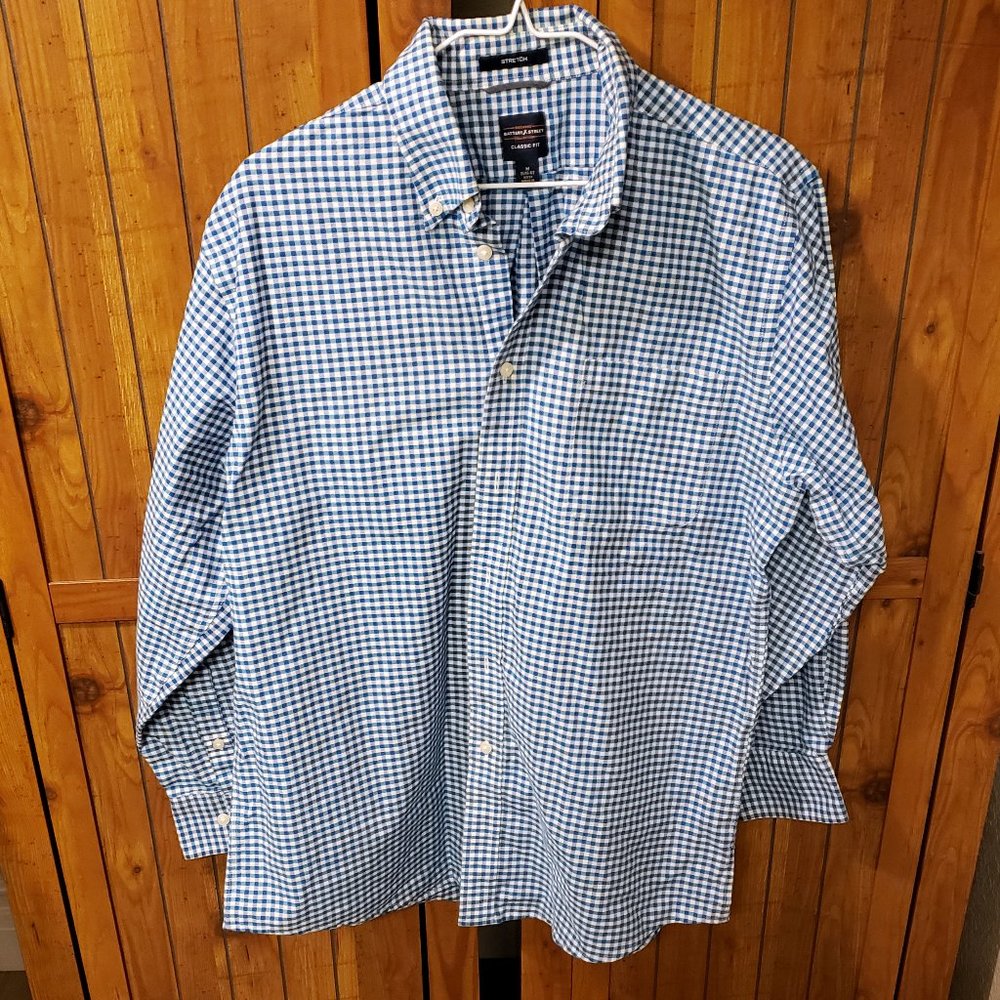 DOCKERS' - MENS LONG SLEEVE STRETCH BUTTONDOWN DRESS SHIRT - SIZE M